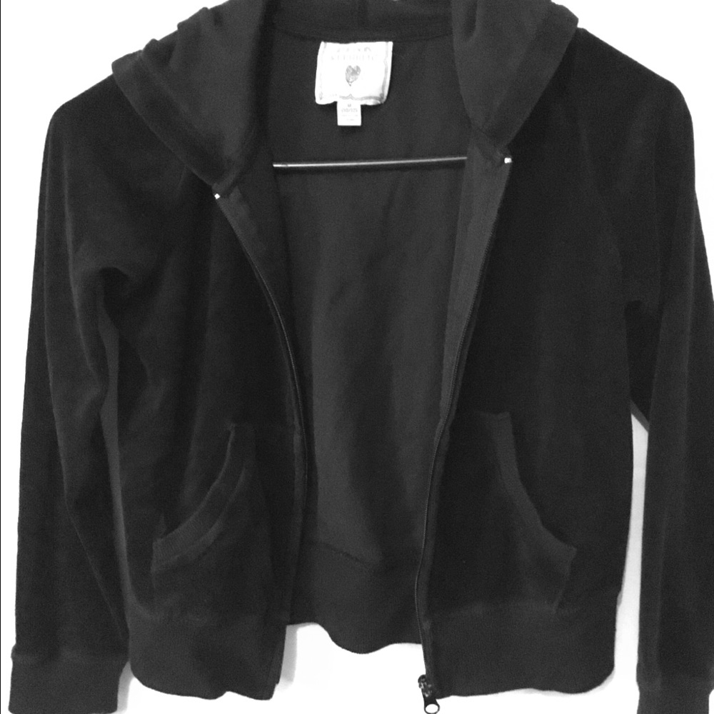 Med. Pink Republic Black hooded jacket